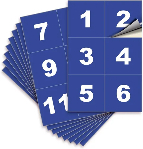 Vista 9 de iSYFIX Calcomanías negras de números consecutivos – 1 a 50, 1 pulgada, 1 juego – Vinilo autoadhesivo de alta calidad ideal para inventario