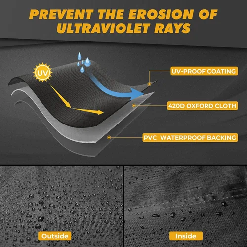Vista 7 de Funda RZR, funda Kemimoto para UTV impermeable para todo tipo de clima, cubierta resistente con tiras reflectantes y cremallera lateral compatible