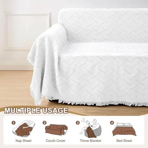 Vista 5 de RHF - Funda de sofá de diseños geométricos, para sofá de 3 cojines, ideal para sala de estar y como protectores de sofá para perros