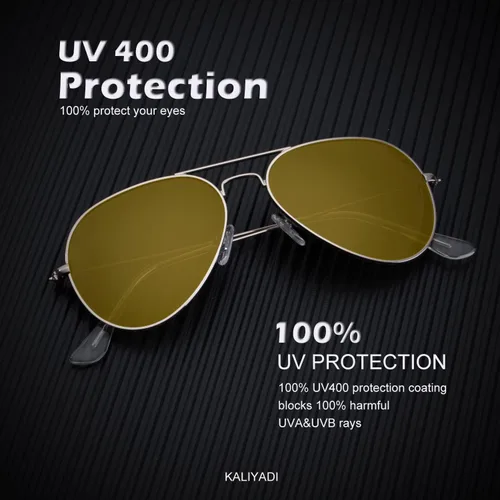 Vista 2 de KALIYADI - Lentes de sol clásicos estilo aviador para hombres y mujeres, lentes de sol para conducir, lentes polarizados, con bloqueo de luz