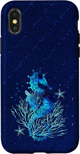 Vista 5 de Turquoise Seahorse Ocean Background Case for iPhone 17