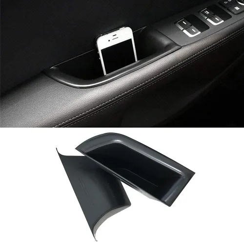 Vista 13 de Manija de bolsillo de almacenamiento lateral delantera, reposabrazos, contenedor de teléfono negro para Mercedes Benz Clase E E350 E400 E500 E63 AMG