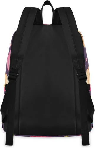 Vista 5 de Mochila de Halloween con diseño de calabaza y gato con lonchera, bolsas de libros de jardín de infantes para niños, Cupcakes en púrpura