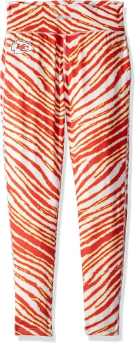 Vista 2 de Zubaz - Leggings con estampado de cebra para mujer con licencia oficial de la NFL, color del