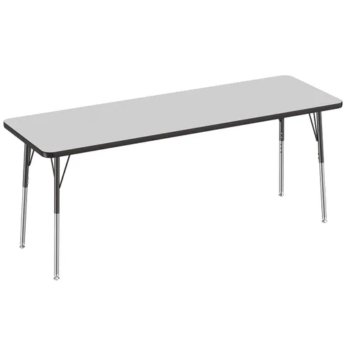 Vista 143 de FDP - Mesa rectangular para actividades escolares y de oficina (24 x 36 pulgadas), patas estándar con deslizadores giratorios, altura ajustable