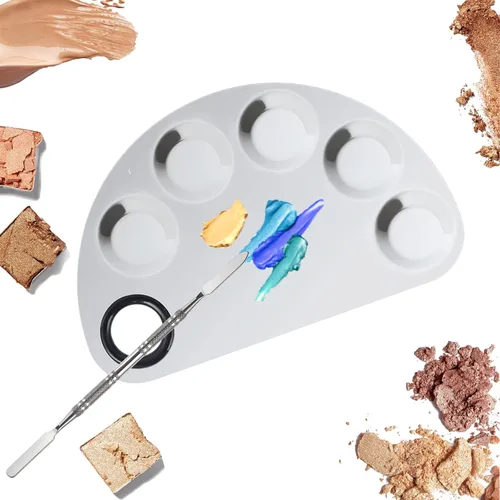 Vista 9 de Espátula de maquillaje coreana, espátula de maquillaje coreana Picasso, espátula de base coreana, espátula coreana profesional y paleta de mezcla