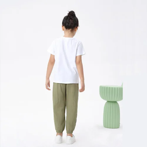 Vista 5 de GFQLONG Paquete de 3 pantalones casuales básicos lisos para bebé, verano, otoño, cómodos, de algodón y lino, paquete de 3