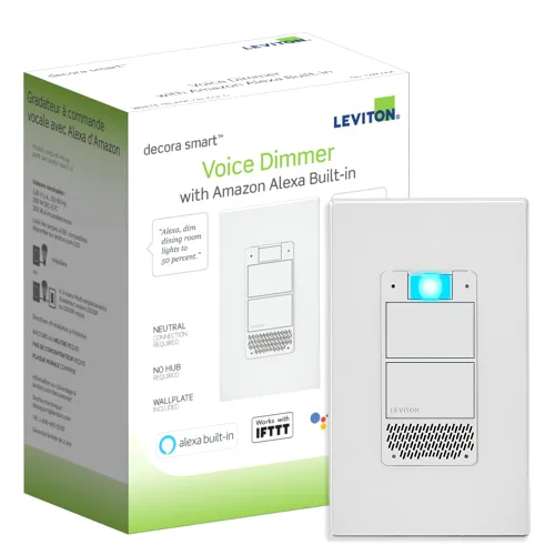 Vista 13 de Leviton Decora Smart interruptor regulador de intensidad, 0-10V, Wi-Fi, requiere cable neutro, funciona con Matter, My Leviton, Alexa, Google