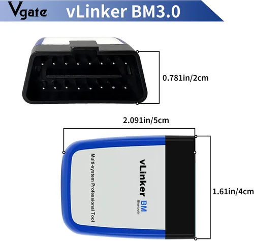 Vista 3 de Vgate vLinker BM3.0 Bluetooth OBD2 herramienta de diagnóstico Bimmercode, lector de código para BMW, compatible con Android y Windows