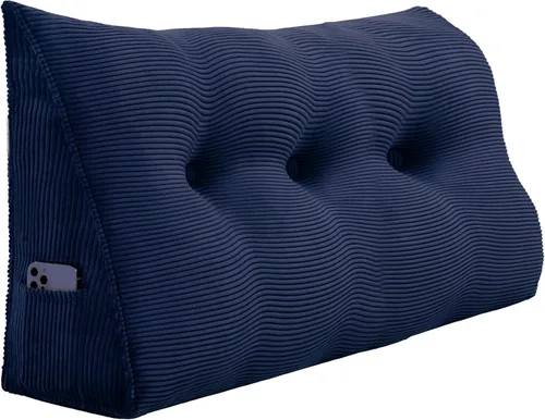 Vista 10 de WOWMAX - Almohada triangular para lectura; almohada grande para cabecera y respaldo; almohada en forma de cuña para soporte y posicionamiento