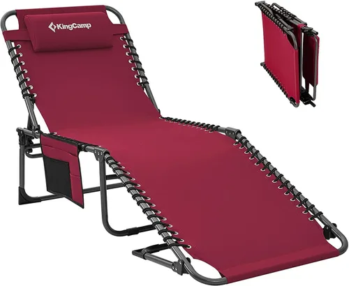 Vista 9 de KingCamp Folding Outdoor Chaise Lounge