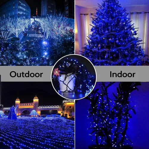 Vista 6 de Guirnalda de luces para decoración de Navidad, 82.0 ft, 220 LED, 8 modos, función de extremo a extremo, extensible, enchufable, impermeable