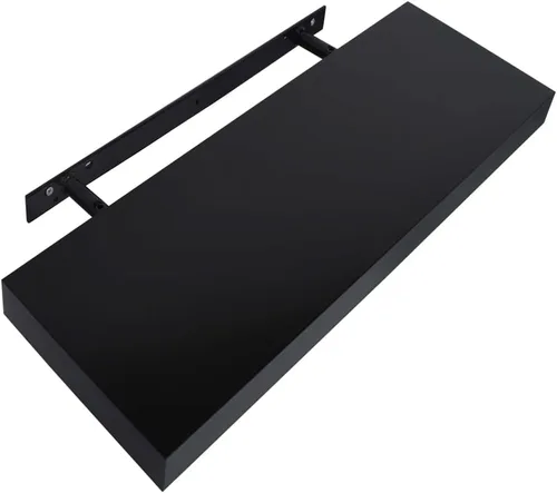 Vista 5 de 2 estantes flotantes de pared negros de 15.7 x 7.9 x 1.5 pulgadas