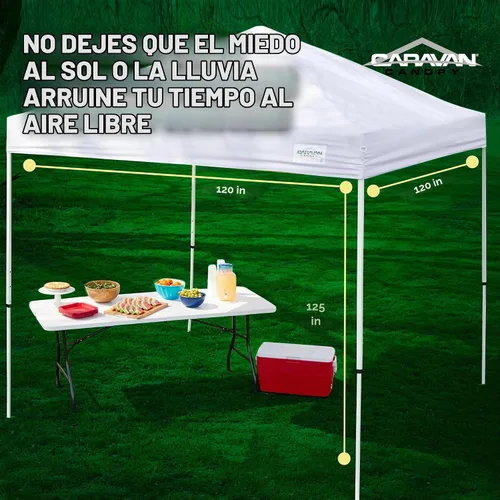Vista 3 de Caravan Canopy M Series Pro 2 - Tienda de campaña desplegable con patas rectas, 10 x 10 pies, color blanco