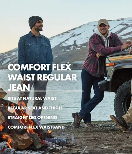 Vista 4 de Wrangler Authentics Comfort Flex Waist - Jeans de ajuste estándar para hombre