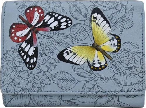 Vista 10 de Anna by Anuschka Cartera de tres pliegues pintada a mano para mujer de cuero