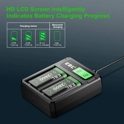Vista 5 de EBL Controller Rechargeable Battery Packs Compatible for Xbox OneXbox Series XS 2×2800mAh Xbox One Controller Battery Packs for Xbox OneOne SOne