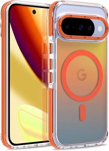 Vista 240 de Funda magnética para Google Pixel 10 Pro XL [compatible con Magsafe] [bonito diseño fluorescente de moda] a prueba de golpes, delgada, translúcida