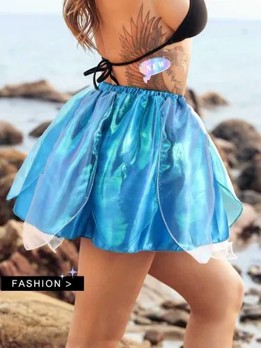 Vista 5 de TWINKLEDE Falda tutú de arco iris para mujer, disfraz de hada, tutú de elfo, falda tutú de fiesta para adolescentes y niñas