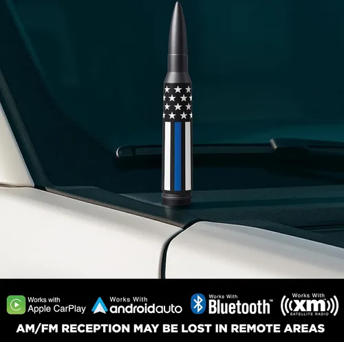 Vista 3 de EcoAuto Badass Bullet - Antena de repuesto para Dodge Ram y Ford F150 F250 F350 Super Duty Raptor Bronco Trucks – Diseño antirrobo – Antena de radio