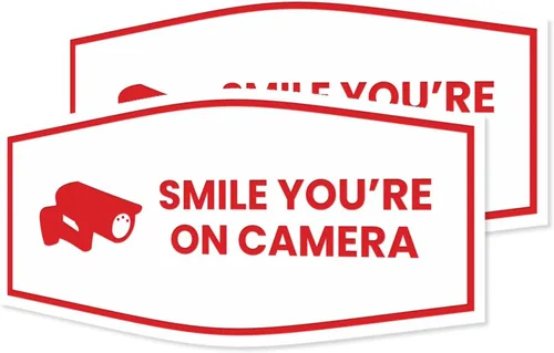 Vista 95 de Fancy Smile You're On Camera Letrero (negro) - Mediano (1 unidad)