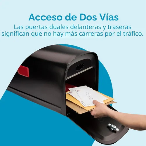 Vista 9 de Architectural Mailboxes 6300B-10 Oasis 360 Buzón de paquete con bloqueo, extragrande, negro, 6300B-10 Galvanized steel build with a secure steel