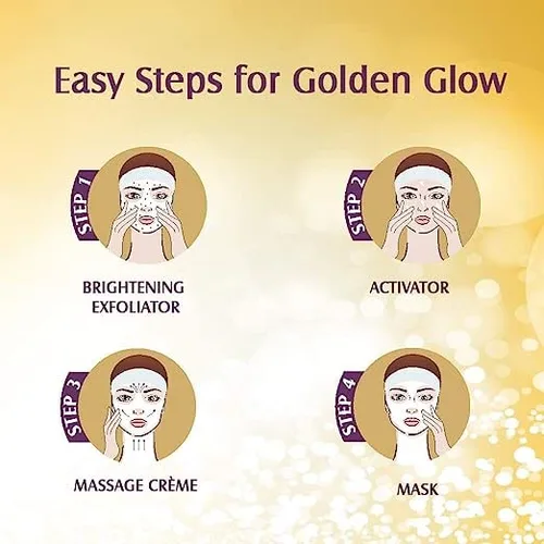 Vista 3 de Kit facial dorado para masaje, crema facial, gel facial, exfoliante facial exclusivo 4 sencillos pasos