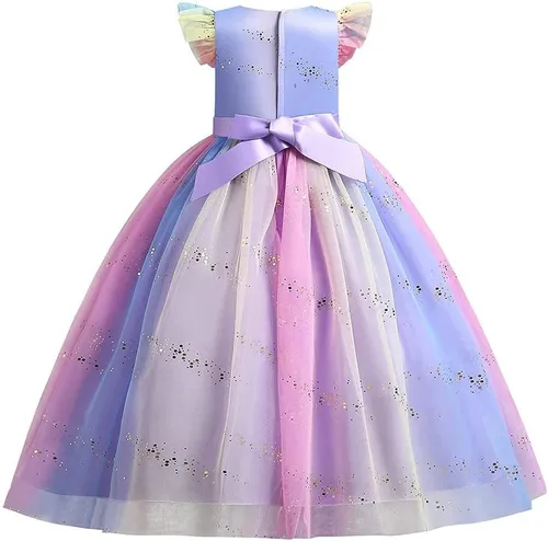 Vista 47 de Disfraz de unicornio para niñas, vestido largo de tul con diadema, fiesta de cumpleaños, carnaval, cosplay