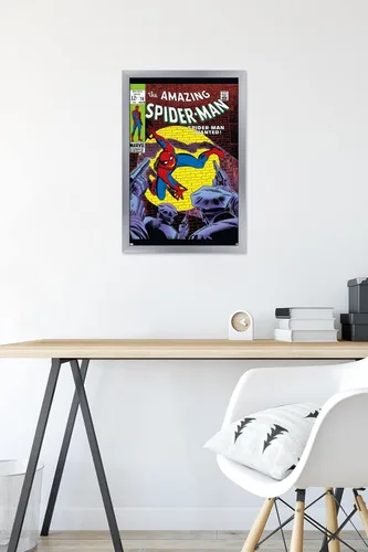 Vista 35 de Marvel Comics Amazing Spider-Man #70 - Póster de pared, 22.4 pulgadas de largo x 14.7 pulgadas de ancho, versión enmarcada de madera de granero