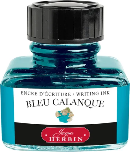 Vista 12 de Tinta para pluma estilográfica Herbin - Botella de 30 ml - Bleu Azur