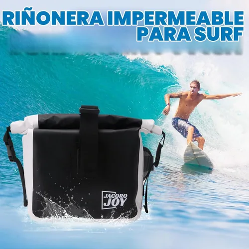 Vista 3 de Riñonera impermeable, bolsa seca flotante con correa ajustable para la cintura de gran capacidad, bolsa de cintura impermeable para kayak, barco
