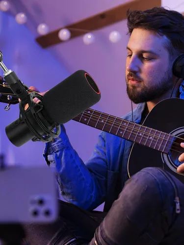 Vista 6 de Parabrisas de micrófono para HyperX QuadCast2 – Fundas de micrófono de espuma que mejoran la calidad de grabación, filtro profesional Hyperx