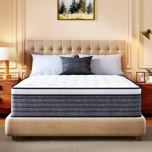 Vista 8 de Colchón Twin, Híbrido de Tamaño Twin de 10 Pulgadas en una Caja, Sensación Media de Espuma y Resortes Pocket Individuales, Cama Sin Fibra de Vidrio