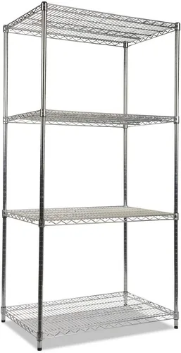 Vista 11 de Alera ALE - Kit de iniciación de estantería de alambre industrial resistente, 4 estantes, 48 pulgadas de ancho x 24 pulgadas de profundidad x 72
