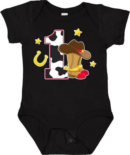 Vista 22 de inktastic Body de bebé de vaquero para cumpleaños de 1 año con botas de vaquero