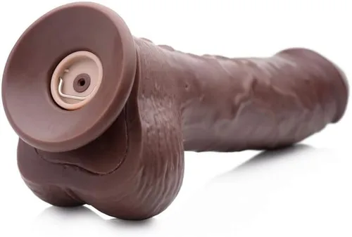 Vista 3 de Consolador Vibrador Squirting de 8 Pulgadas con Control Remoto - Oscuro