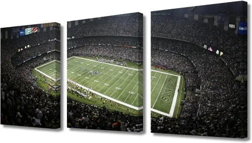 Vista 63 de TUMOVO MetLife Stadium - Decoración de pared de Nueva York, 3 piezas, lienzo, arte de pared para decoración del hogar, juegos de fútbol americano