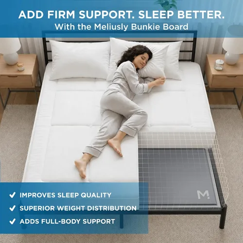 Vista 7 de Meliusly Premium 10mm Base para Cama Individual 2-Pack (96,5x190,5 cm) Diseño de Tablero de Cama de Perfil Bajo con Patente Pendiente - Bases