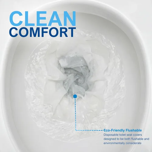 Vista 7 de MED PRIDE Sábanas protectoras de baño ecológicas – Fundas de asiento de inodoro desechables sépticas [paquete de 250] – Fundas de asiento de inodoro