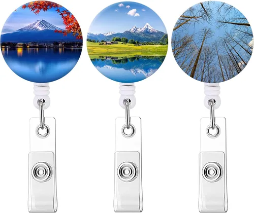Vista 18 de Carrete retráctil para credenciales de enfermera, lindo nombre, carretes decorativos para tarjetas de identificación con clip en soportes