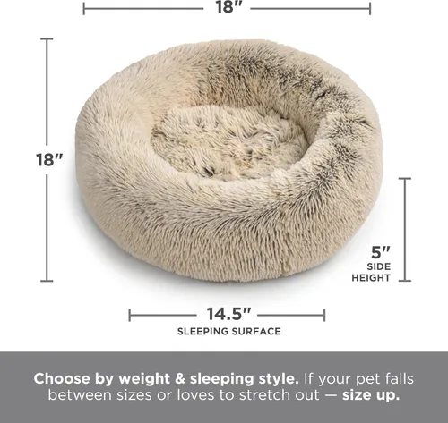 Vista 51 de Best Friends by Sheri - The Original Calming Donut - Cama calmante en forma de dona para perros y gatos - Pelo largo, azul bebé, M, 30 x 30 pulgadas
