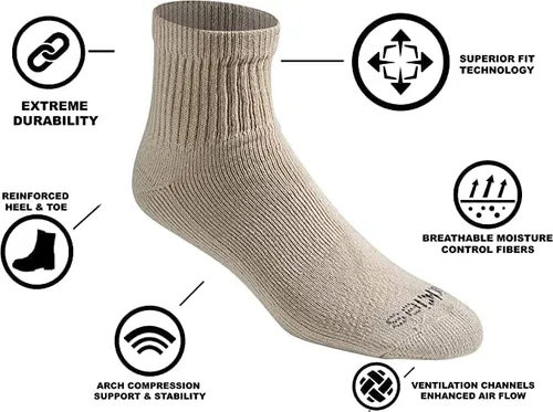 Vista 2 de Dickies Dri-Tech - Calcetines de control de humedad para hombre, paquete múltiple