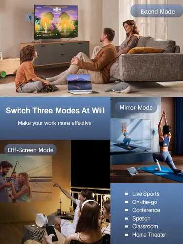 Vista 8 de AIMIBO Adaptador de pantalla inalámbrico 4K 5G – Verdaderamente Plug & Play HDMI Dongle, emitir video desde Android iOS Windows MacOS Tablet Laptop
