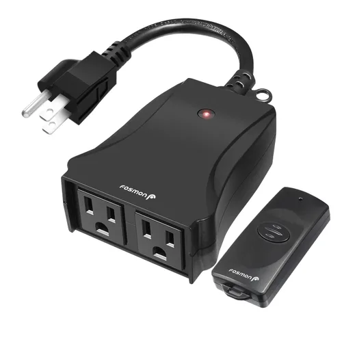 Vista 8 de Fosmon WavePoint - Interruptor de salida eléctrica inalámbrica con control remoto para exteriores, resistente a la intemperie, con enchufe de 3