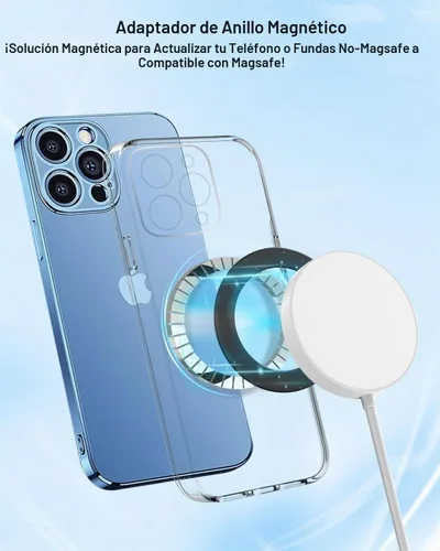 Vista 5 de Anillos adaptadores magnéticos 2 piezas compatibles con MagSafe, para Kindle Pop Socket Magnetic, para accesorios Magsafe y carga inalámbrica