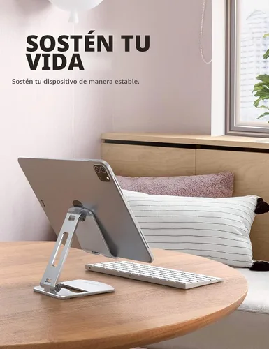 Vista 2 de Lamicall Soporte ajustable para tablet – Base plegable para teléfono, soporte giratorio de 360°, para tabletas de 4.7 a 13 pulgadas, iPad Pro 11
