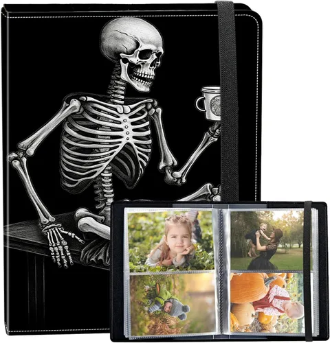 Vista 33 de Álbum de fotos de 3.5 x 5 pulgadas, cubierta de piel sintética de pequeña capacidad, mini álbum de fotos de águila americana de 3.5 x 5 con banda