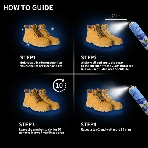 Vista 3 de Spray protector de zapatos - Nano spray impermeable para zapatos y zapatillas Repelente al agua invisible y protector de manchas para cuero