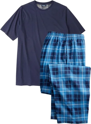 Vista 12 de KingSize Conjunto de pijama a cuadros de punto de jersey grande y alto para hombre Cuadros búfalo negro