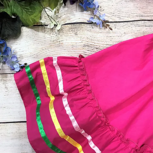 Vista 5 de unik Vestido de fiesta tradicional mexicano de cinco de mayo para niña talla 4-14